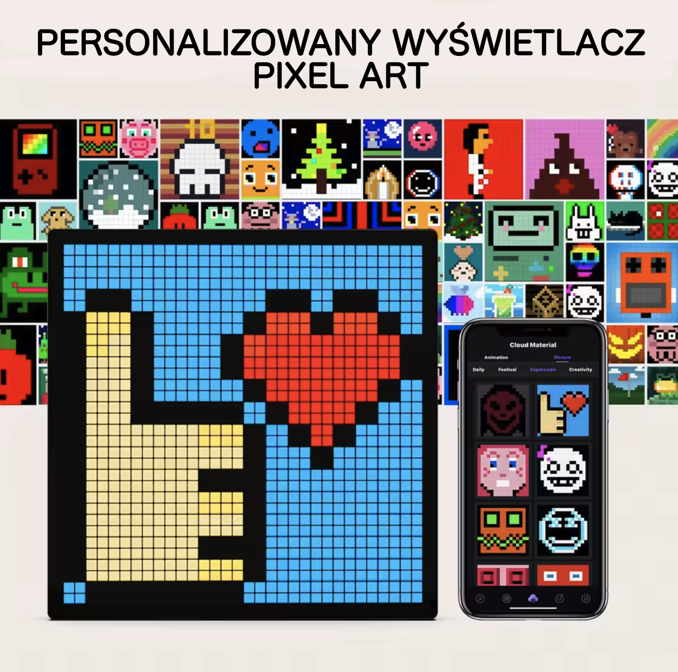 iDotMatrix - Wyświetlacz pikseli LED, 32 x 32